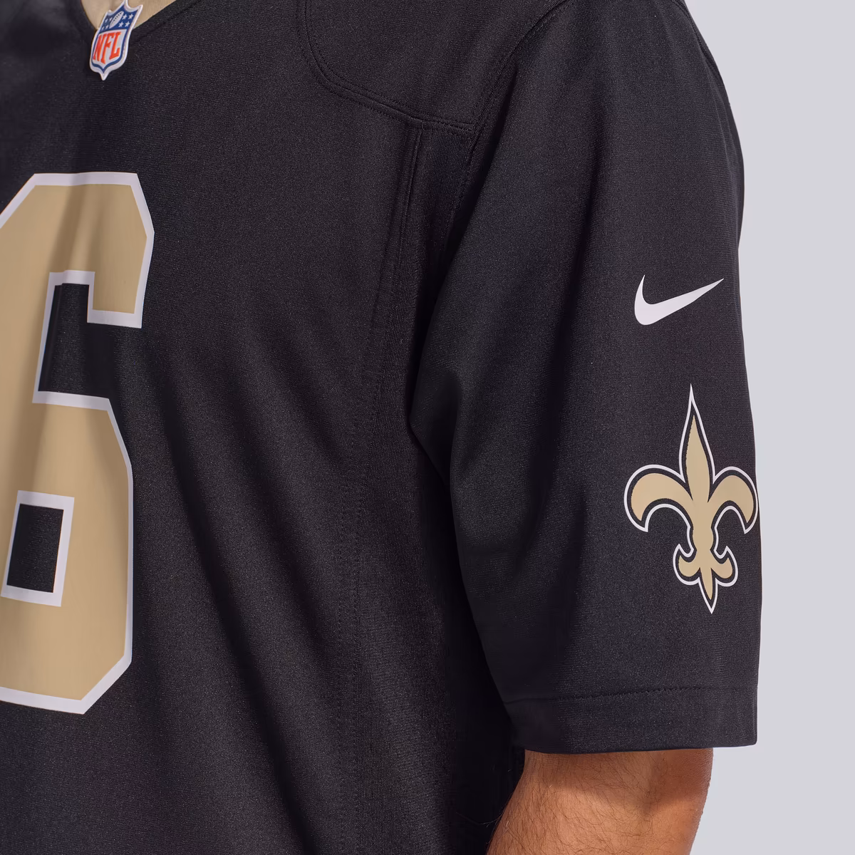Men's Nike Tyler Shough Black New Orleans Saints Game Jersey 12 Men's Nike Tyler Shough Black New Orleans Saints Game Jersey