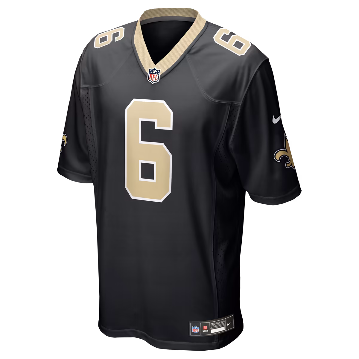 Men's Nike Tyler Shough Black New Orleans Saints Game Jersey 7 Men's Nike Tyler Shough Black New Orleans Saints Game Jersey