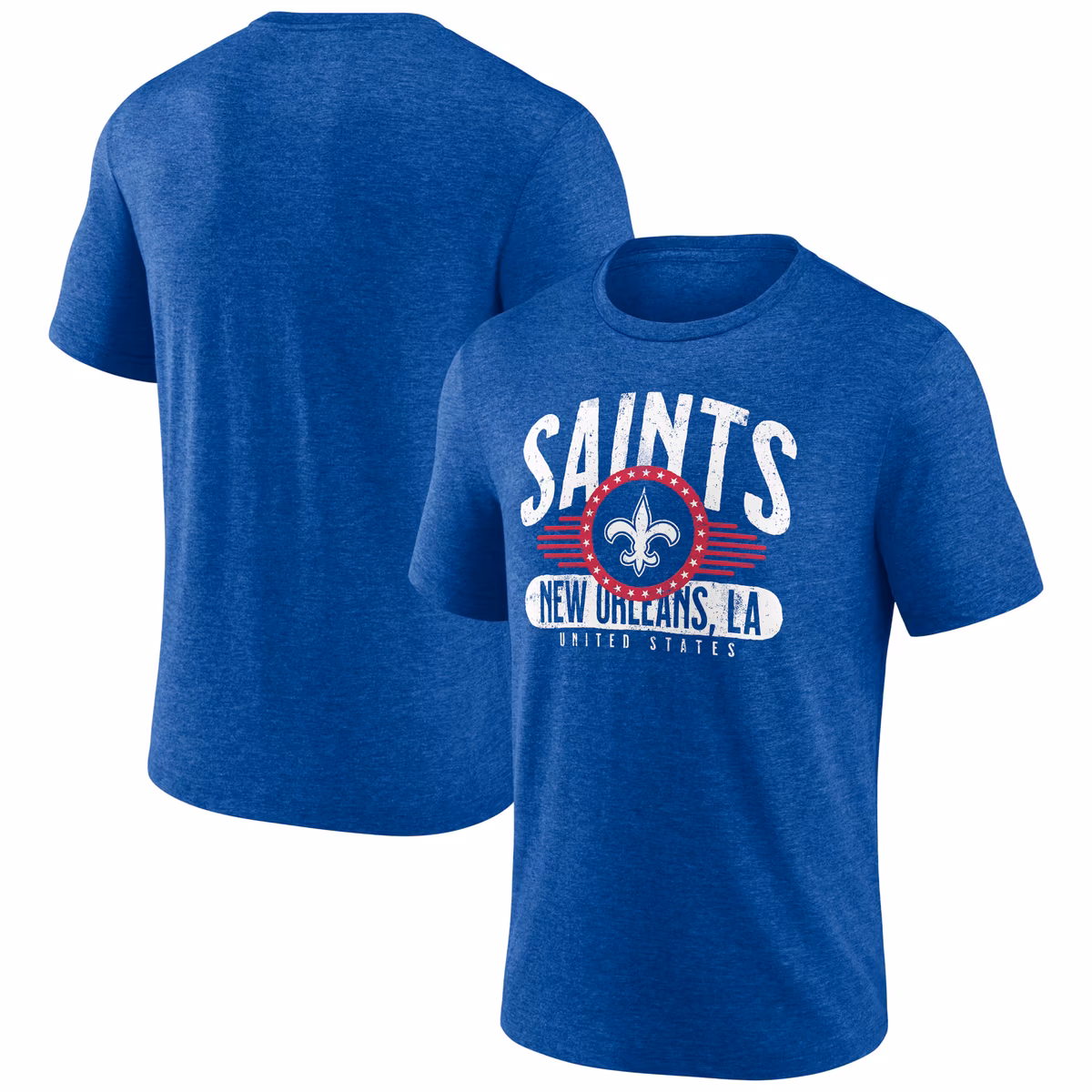 Men's Royal New Orleans Saints Badge of Honor Tri-Blend T-Shirt