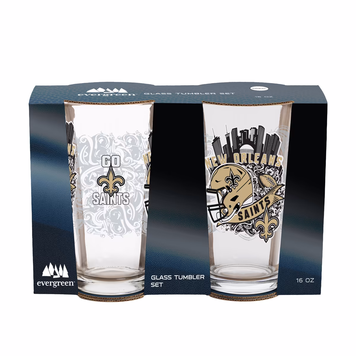 New Orleans Saints Hometown Series 16oz Pint Glass 2-Piece Set with Gift Box 3 New Orleans Saints Hometown Series 16oz Pint Glass 2-Piece Set with Gift Box