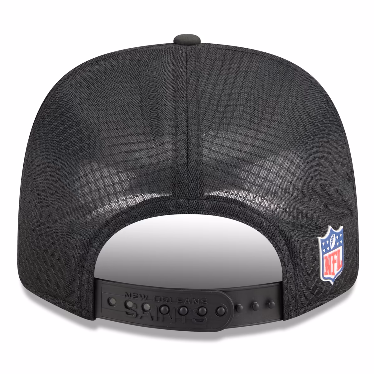Men's New Era Black New Orleans Saints 2025 Sideline 9SEVENTY Trucker Adjustable Hat 5 Men's New Era Black New Orleans Saints 2025 Sideline 9SEVENTY Trucker Adjustable Hat