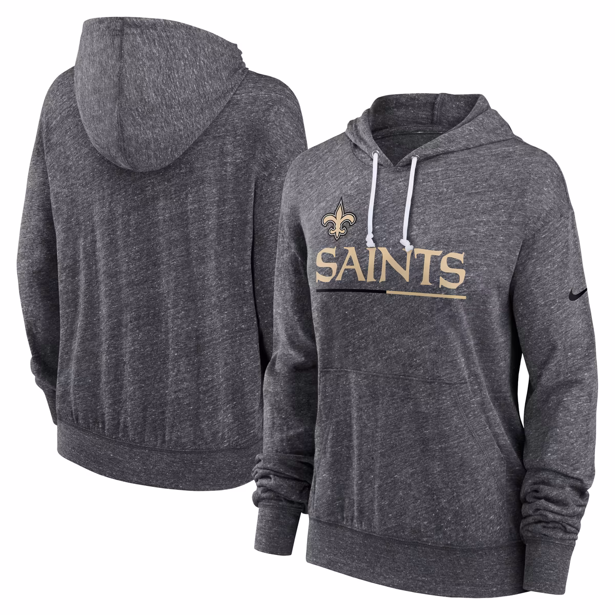 Women's Nike Heather Charcoal New Orleans Saints Team Spirit Gym Vintage Lightweight Hoodie Top 13 Women's Nike Heather Charcoal New Orleans Saints Team Spirit Gym Vintage Lightweight Hoodie Top