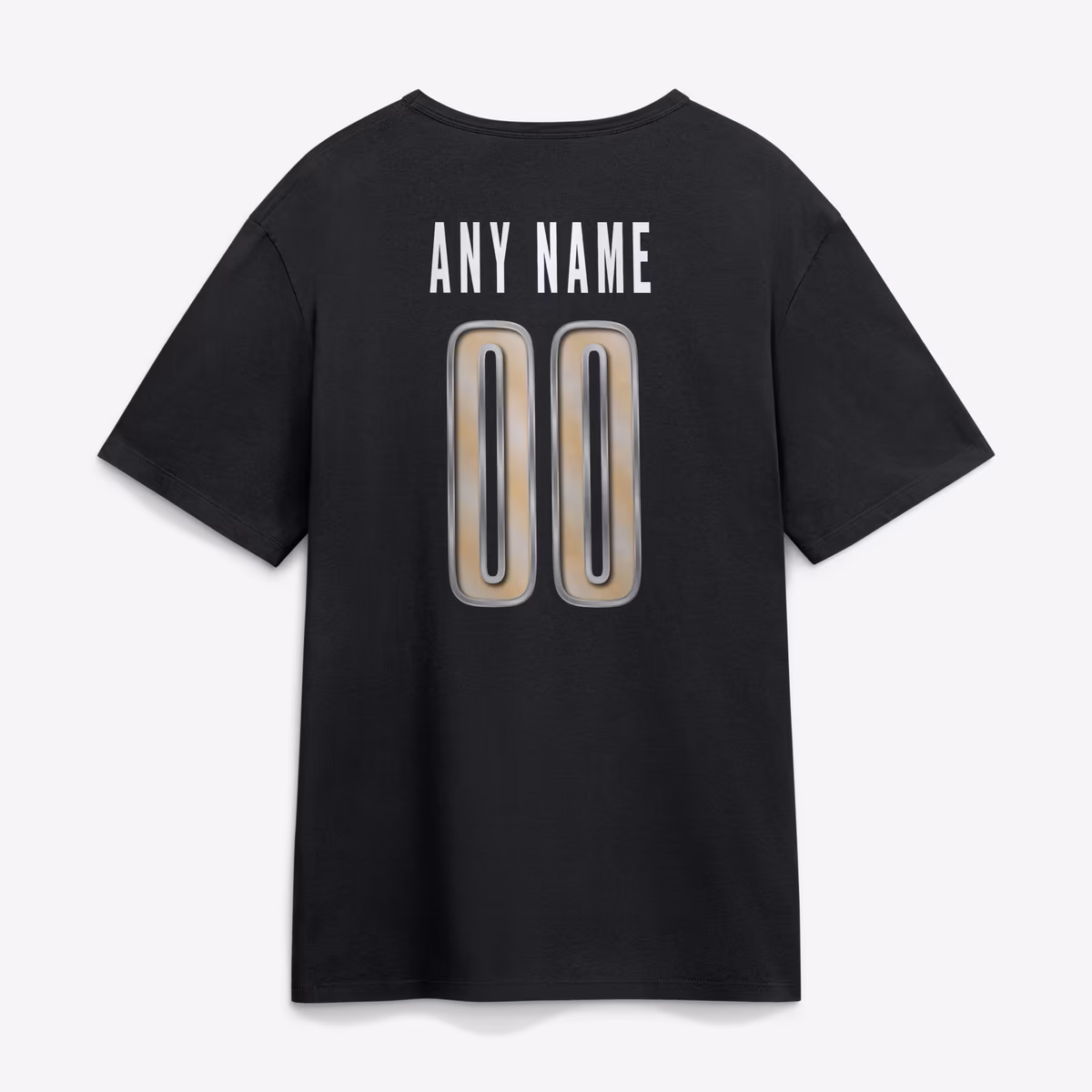 Men's Black New Orleans Saints Big & Tall Metallic Mascot Personalized Name & Number T-Shirt 4 Men's Black New Orleans Saints Big & Tall Metallic Mascot Personalized Name & Number T-Shirt