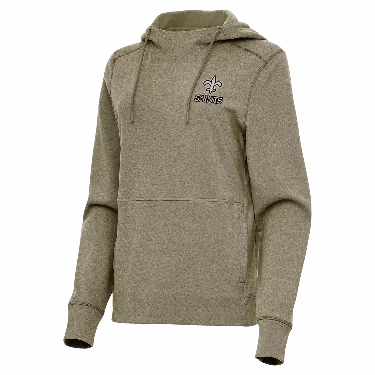 Women's Antigua Olive New Orleans Saints Justice Pullover Hoodie 2 Women's Antigua Olive New Orleans Saints Justice Pullover Hoodie