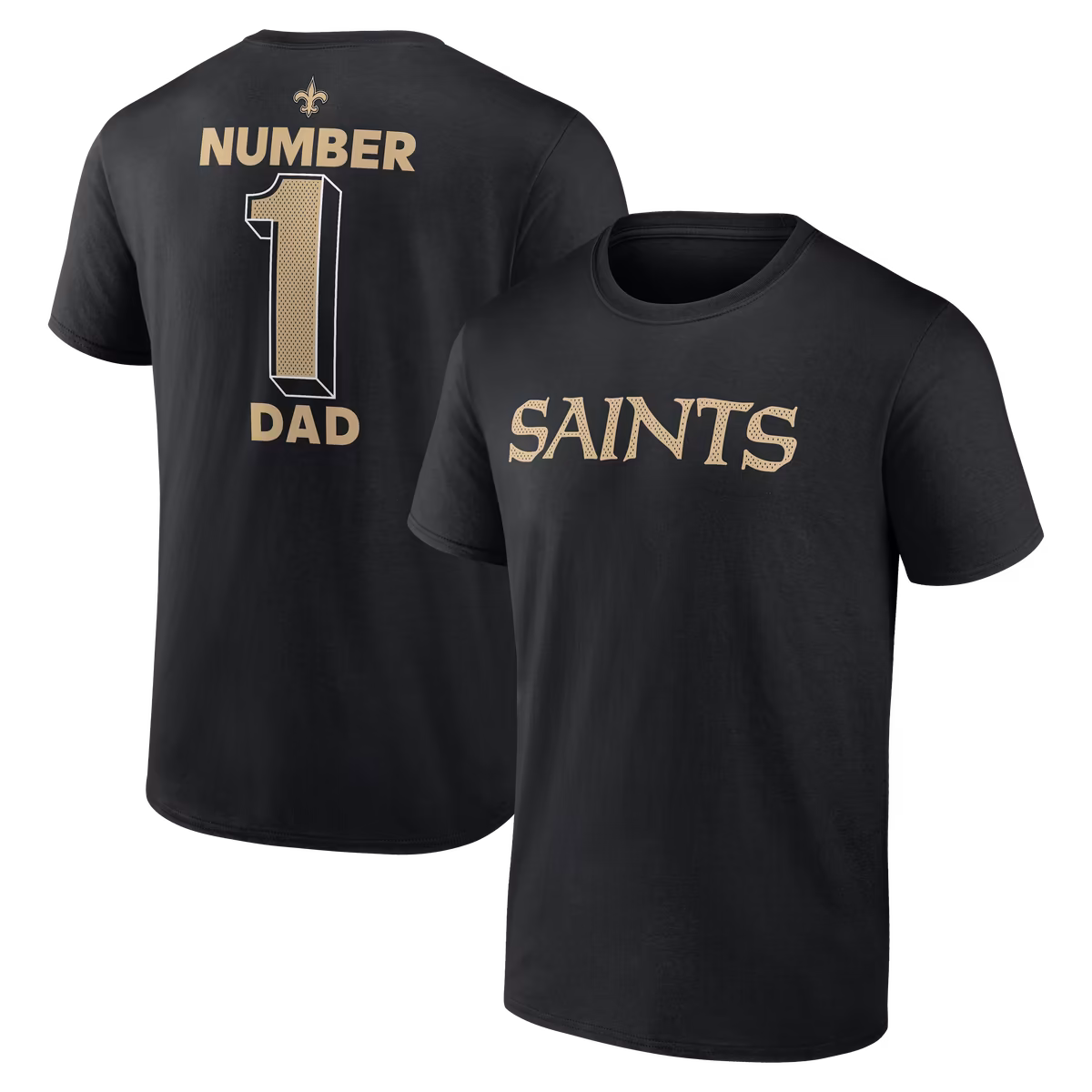 Men's Black New Orleans Saints #1 Dad Jersey T-Shirt 2 Men's Black New Orleans Saints #1 Dad Jersey T-Shirt