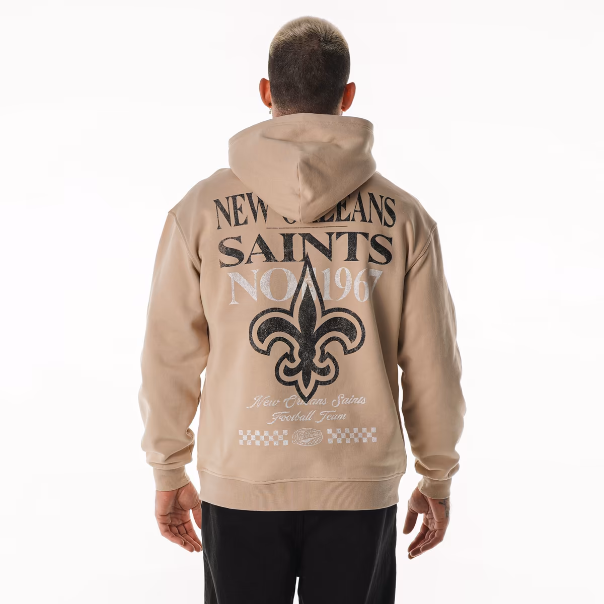 Unisex The Wild Collective Tan New Orleans Saints Oversized Graphic Fleece Hoodie 3 Unisex The Wild Collective Tan New Orleans Saints Oversized Graphic Fleece Hoodie