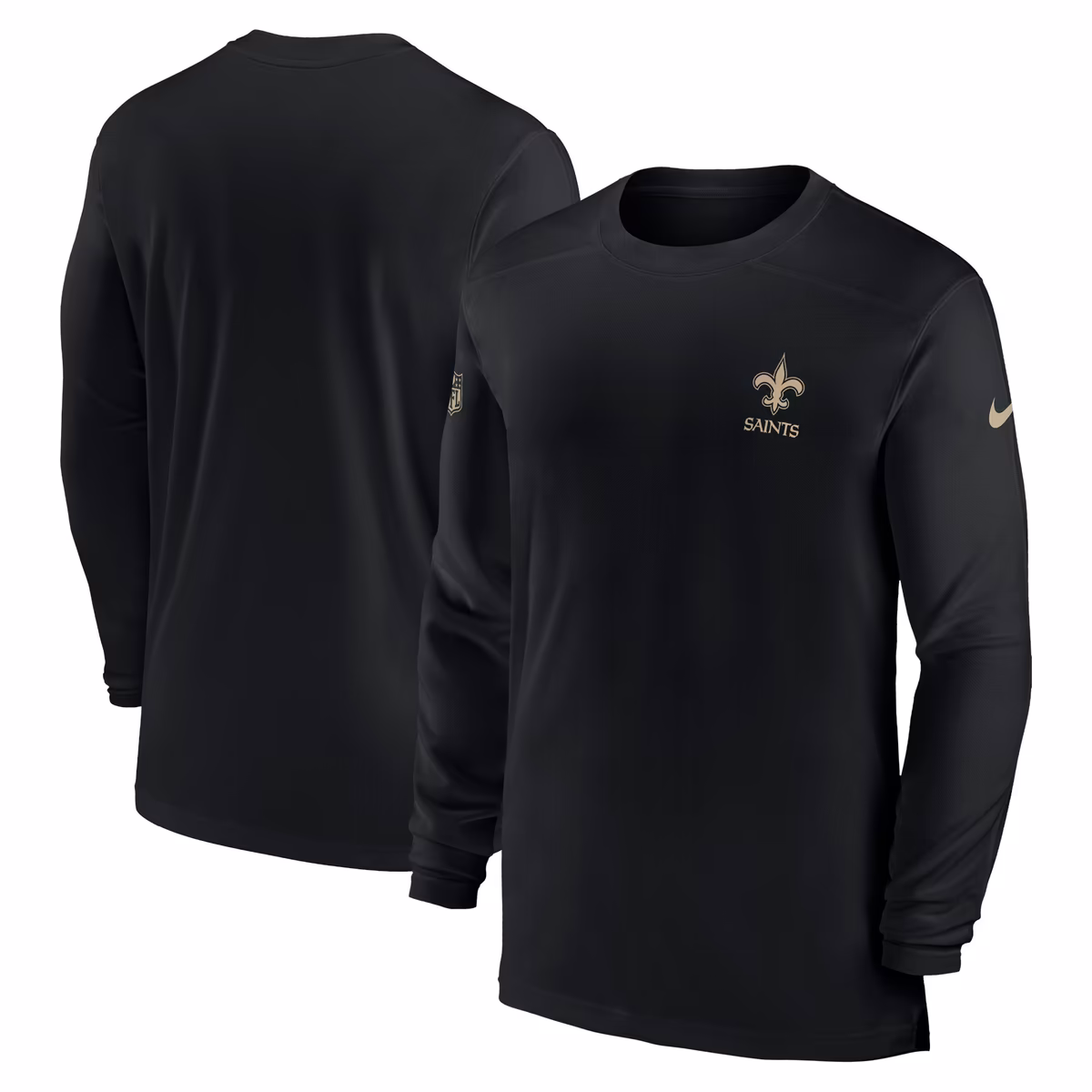 Men's Nike Black New Orleans Saints Sideline Coach Performance Long Sleeve T-Shirt 1 Men's Nike Black New Orleans Saints Sideline Coach Performance Long Sleeve T-Shirt