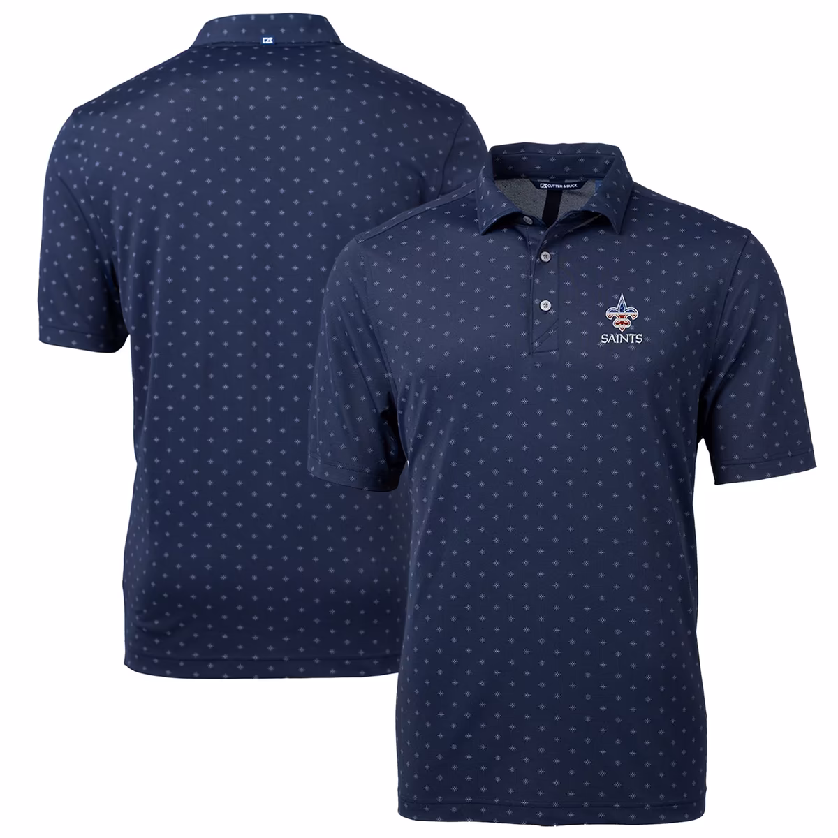 Men's Cutter & Buck Navy New Orleans Saints Big & Tall Virtue Eco Pique Tile Print Recycled Polo 2 Men's Cutter & Buck Navy New Orleans Saints Big & Tall Virtue Eco Pique Tile Print Recycled Polo