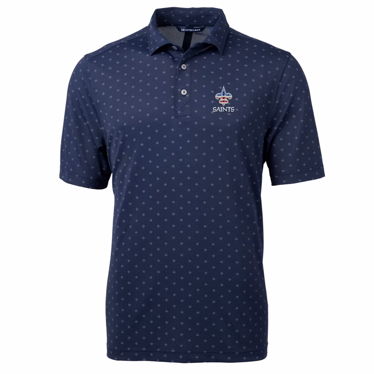 Men's Cutter & Buck Navy New Orleans Saints Big & Tall Virtue Eco Pique Tile Print Recycled Polo 3 Men's Cutter & Buck Navy New Orleans Saints Big & Tall Virtue Eco Pique Tile Print Recycled Polo