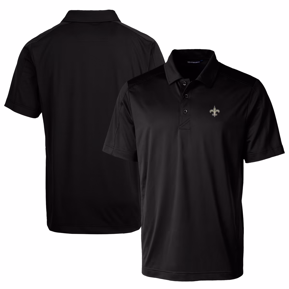Men's Cutter & Buck Black New Orleans Saints Prospect Textured Stretch Big & Tall Polo 2 Men's Cutter & Buck Black New Orleans Saints Prospect Textured Stretch Big & Tall Polo