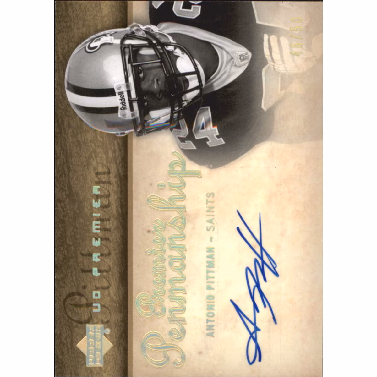 2007 Upper Deck Premier Penmanship Autographs Gold Holofoil #PPPI Antonio Pittman/50 7 2007 Upper Deck Premier Penmanship Autographs Gold Holofoil #PPPI Antonio Pittman/50