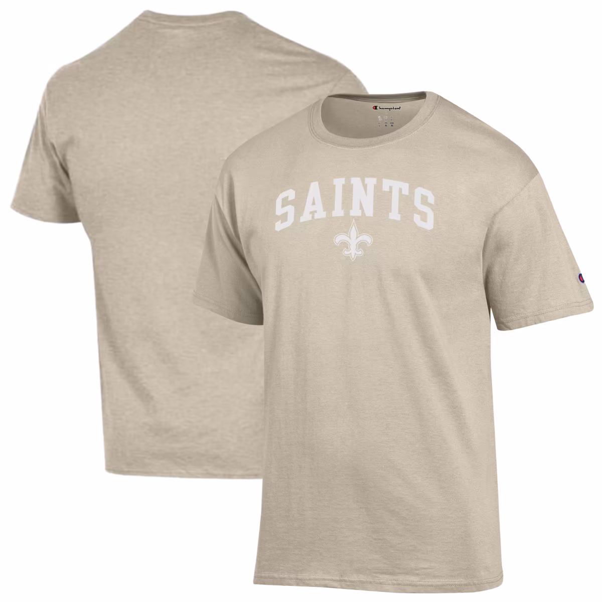 Men's Champion Oatmeal New Orleans Saints Jersey T-Shirt 19 Men's Champion Oatmeal New Orleans Saints Jersey T-Shirt