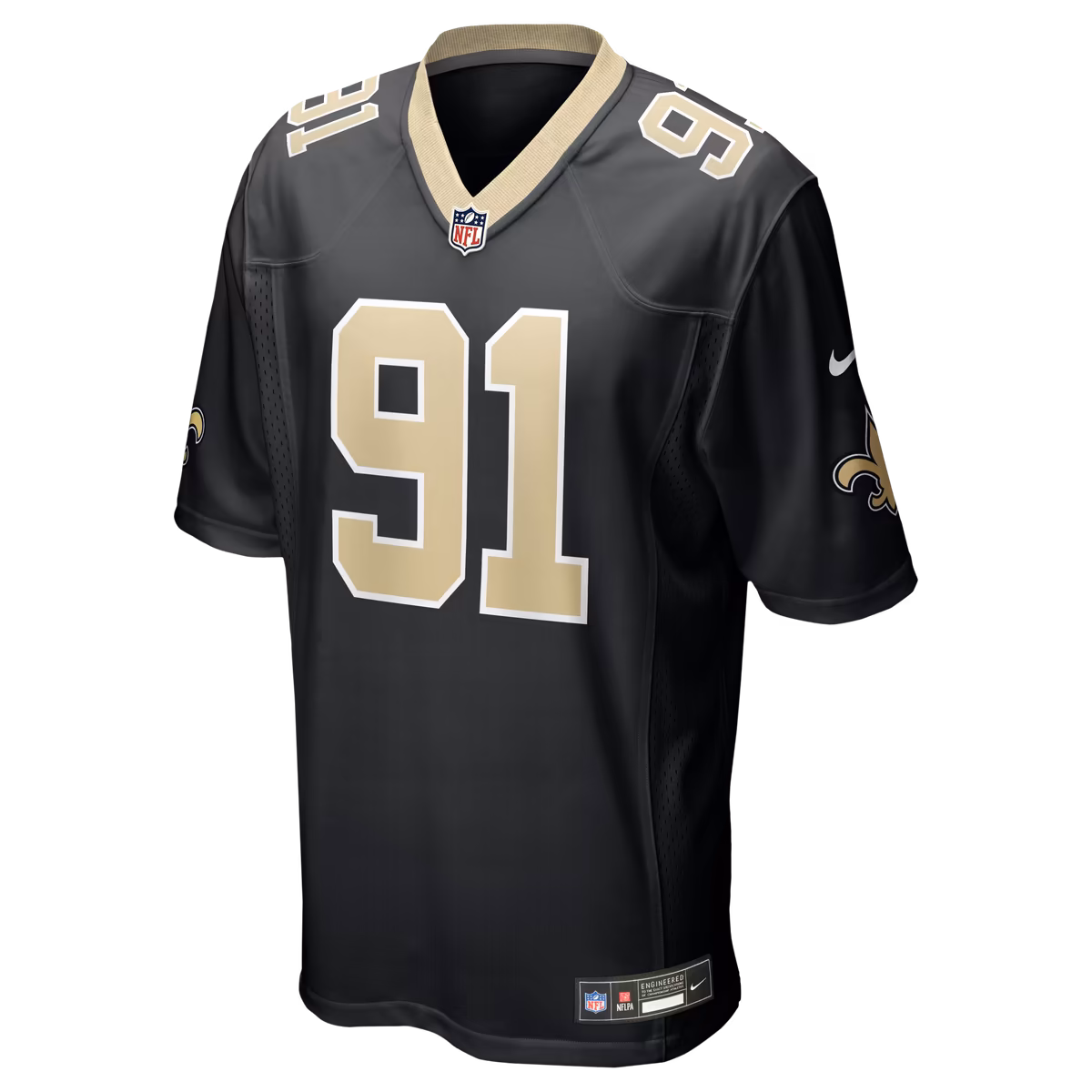 Men's Nike Vernon Broughton Black New Orleans Saints Team Game Jersey 3 Men's Nike Vernon Broughton Black New Orleans Saints Team Game Jersey