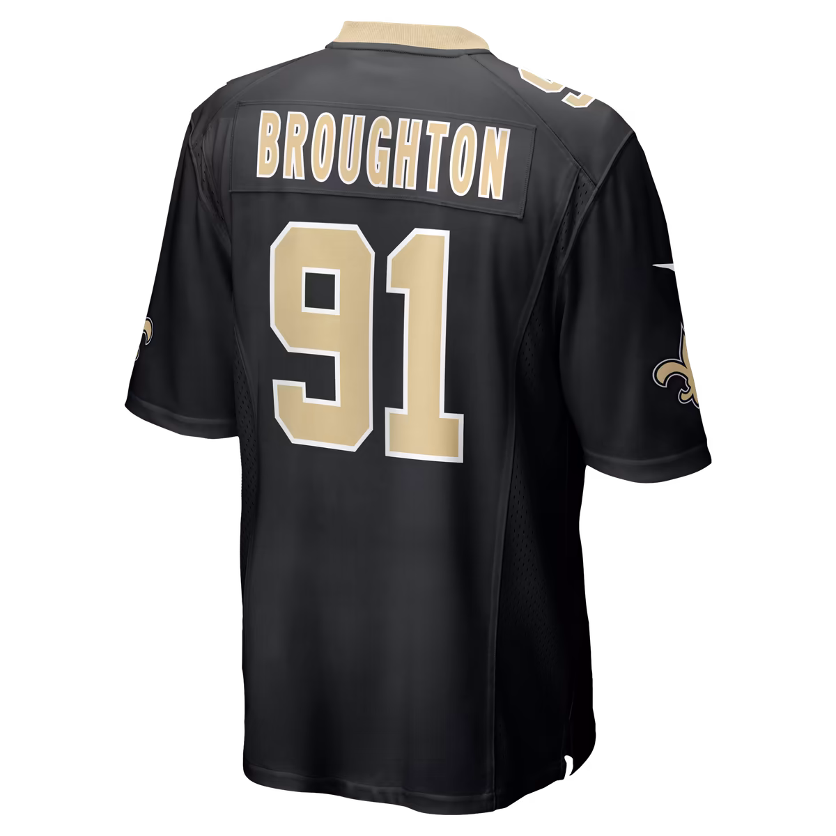 Men's Nike Vernon Broughton Black New Orleans Saints Team Game Jersey 4 Men's Nike Vernon Broughton Black New Orleans Saints Team Game Jersey