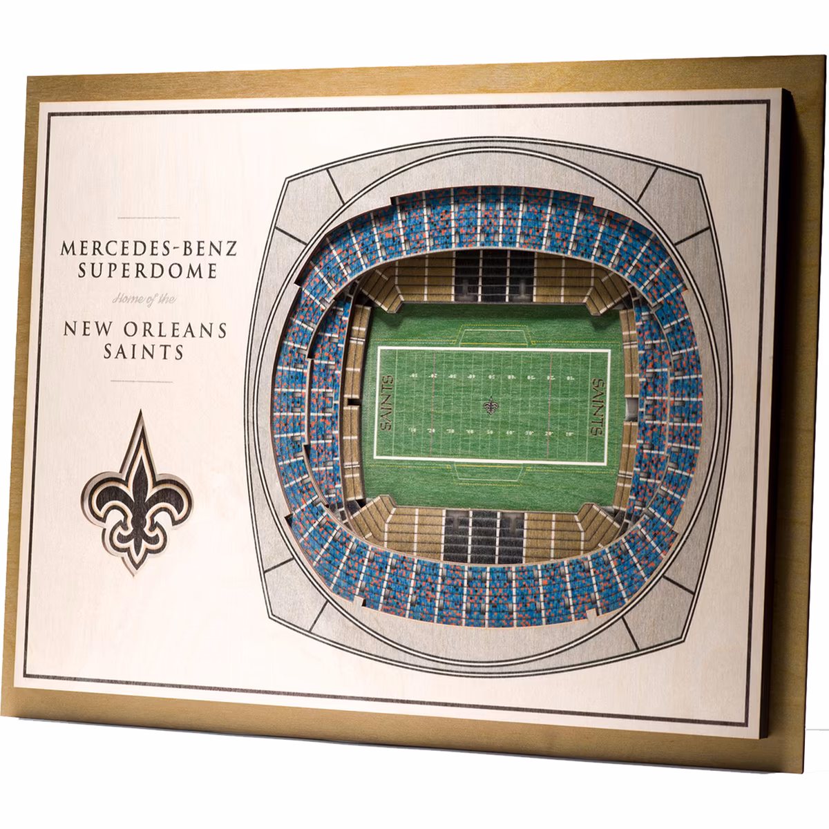 Fanpoint New Orleans Saints 17'' x 13'' 5-Layer StadiumView 3D Wall Art
