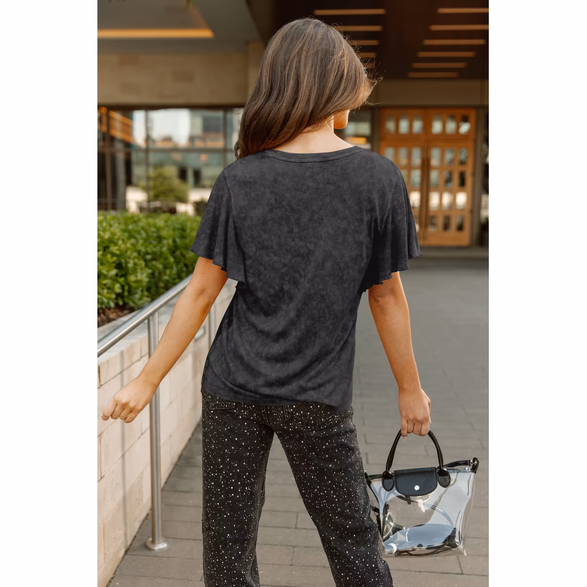 Women's Gameday Couture Black New Orleans Saints Relaxed Flutter Sleeve T-Shirt 8 Women's Gameday Couture Black New Orleans Saints Relaxed Flutter Sleeve T-Shirt