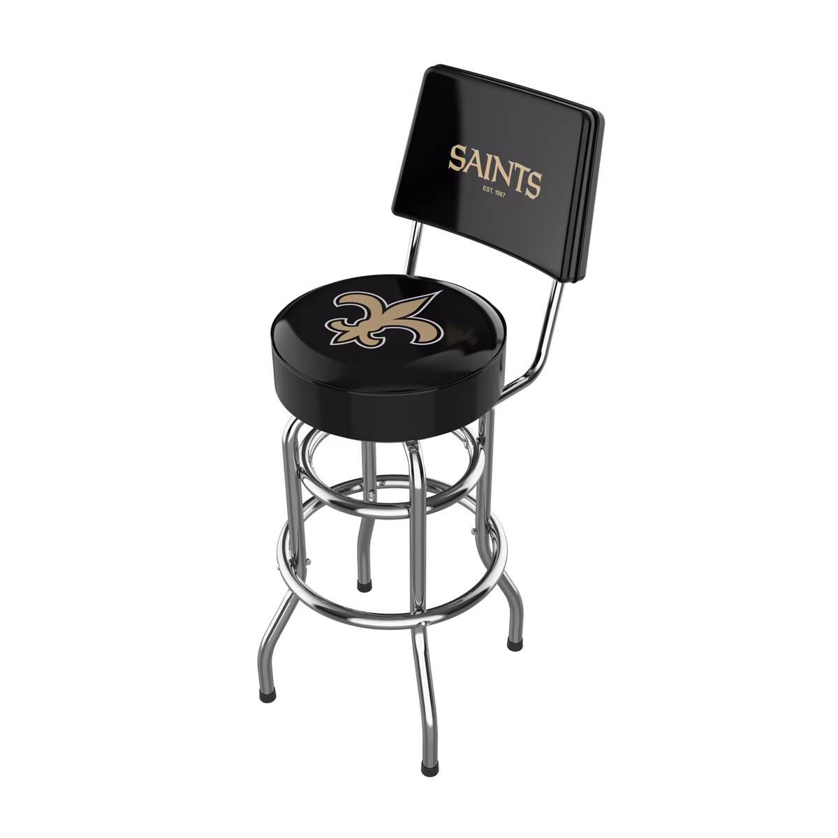 Imperial Black New Orleans Saints Chrome Bar Stool 2 Imperial Black New Orleans Saints Chrome Bar Stool