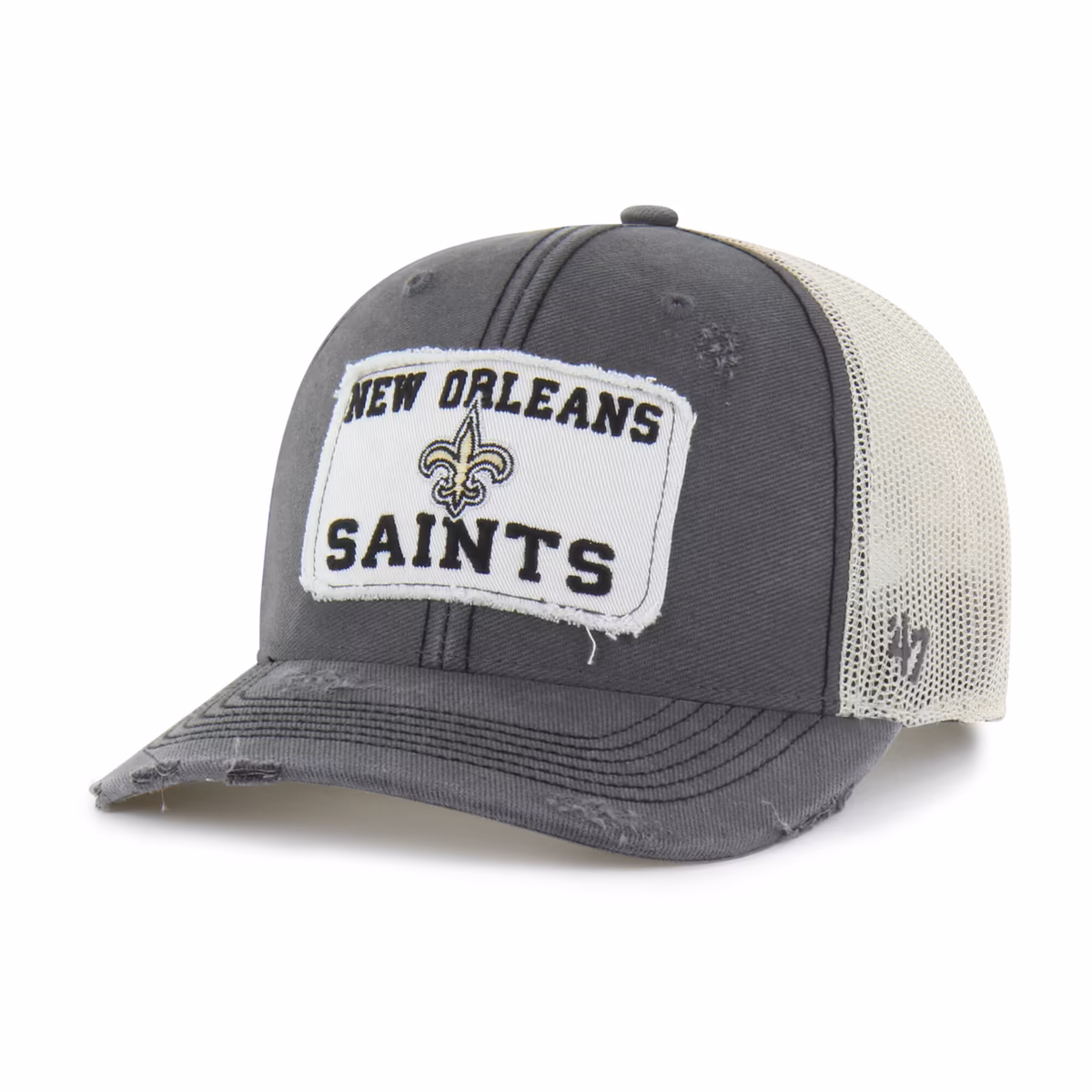 Men's '47 Charcoal New Orleans Saints Egremont Well-Worn Adjustable Trucker Hat