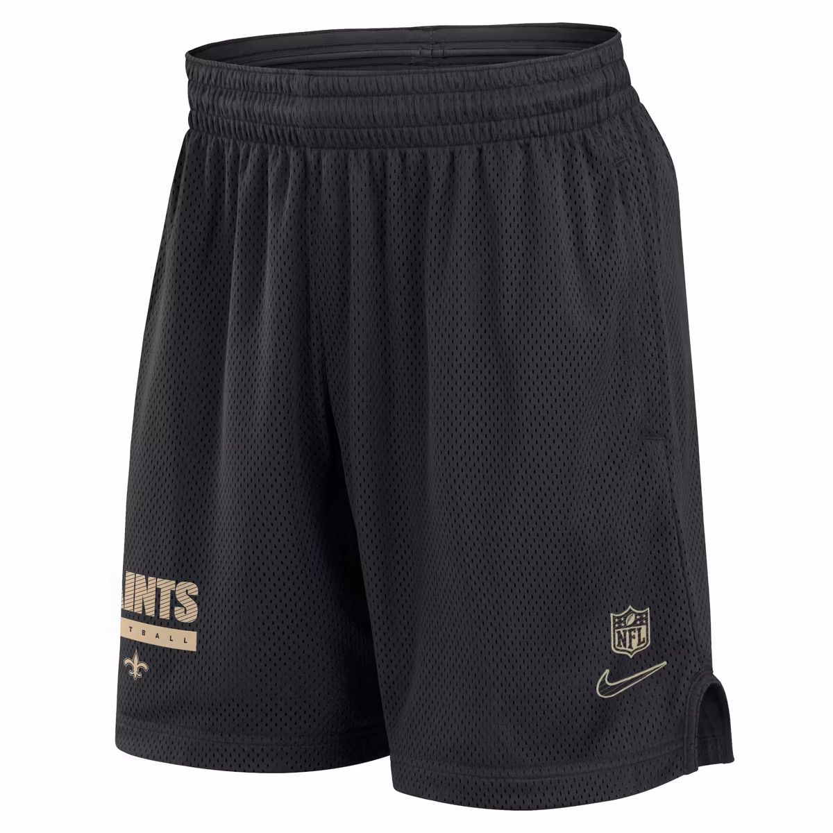 Men's Nike Black New Orleans Saints 2024 Sideline Performance Mesh Shorts 3 Men's Nike Black New Orleans Saints 2024 Sideline Performance Mesh Shorts