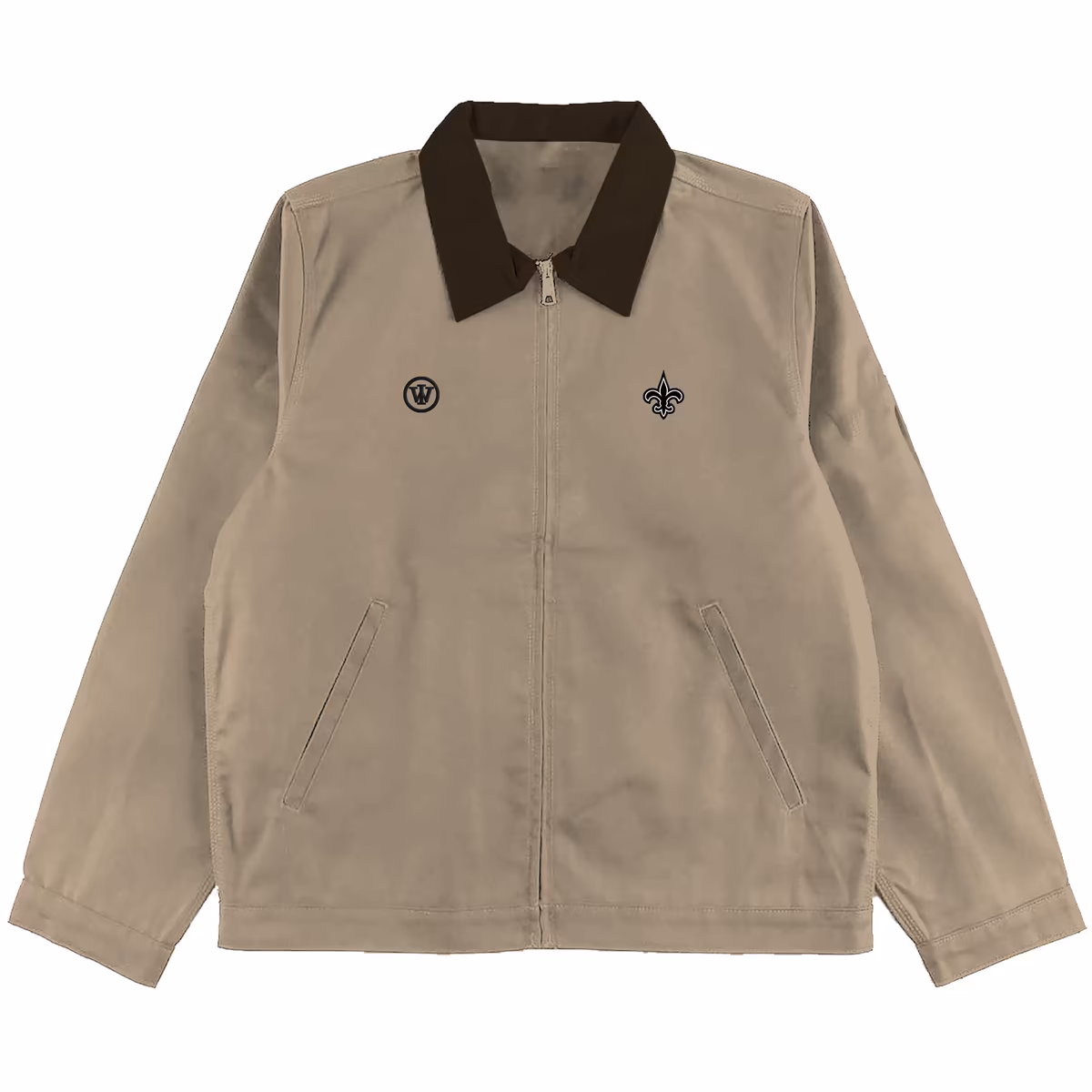 Unisex Khaki WRLDINVSN x New Orleans Saints Full-Zip Utility Jacket