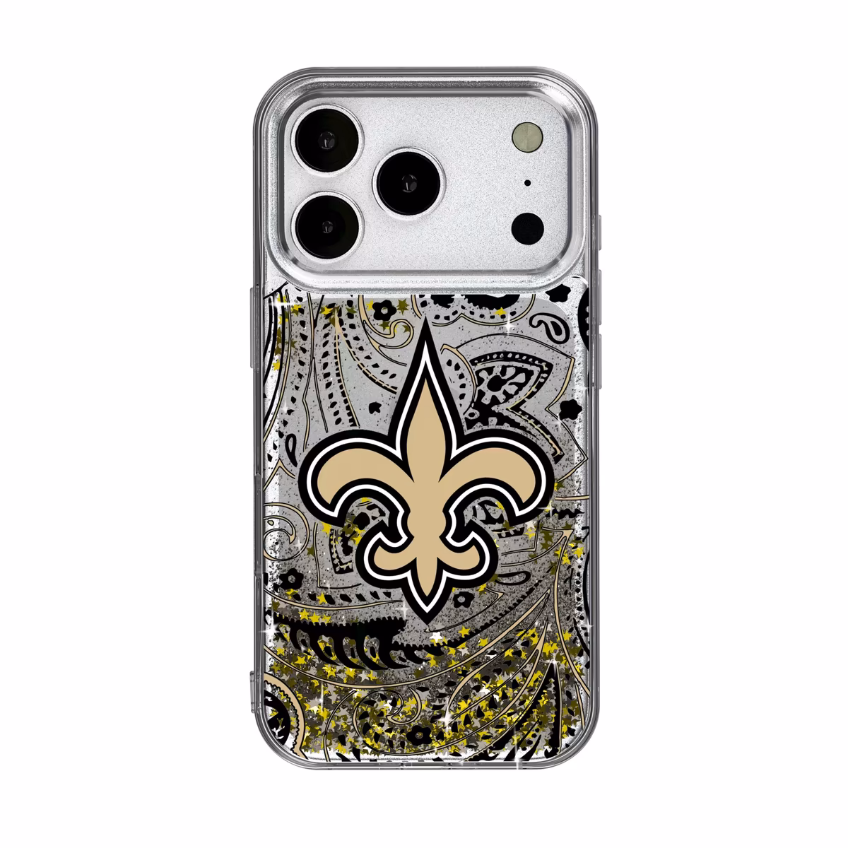 New Orleans Saints iPhone Paisley Design Glitter Case