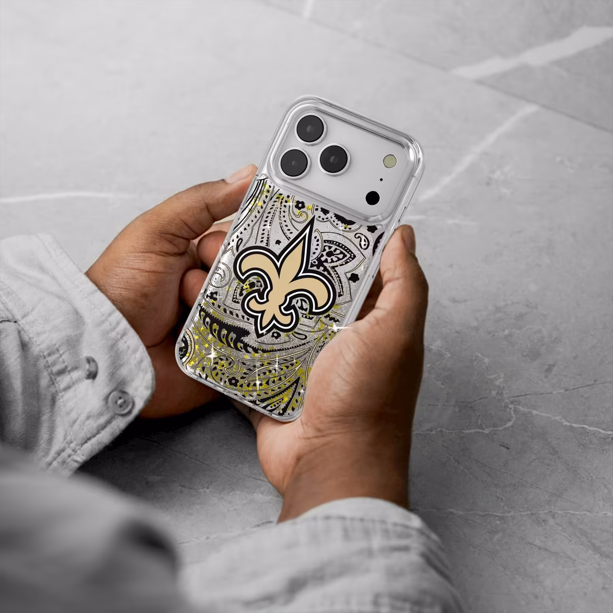 New Orleans Saints iPhone Paisley Design Glitter Case 6 New Orleans Saints iPhone Paisley Design Glitter Case