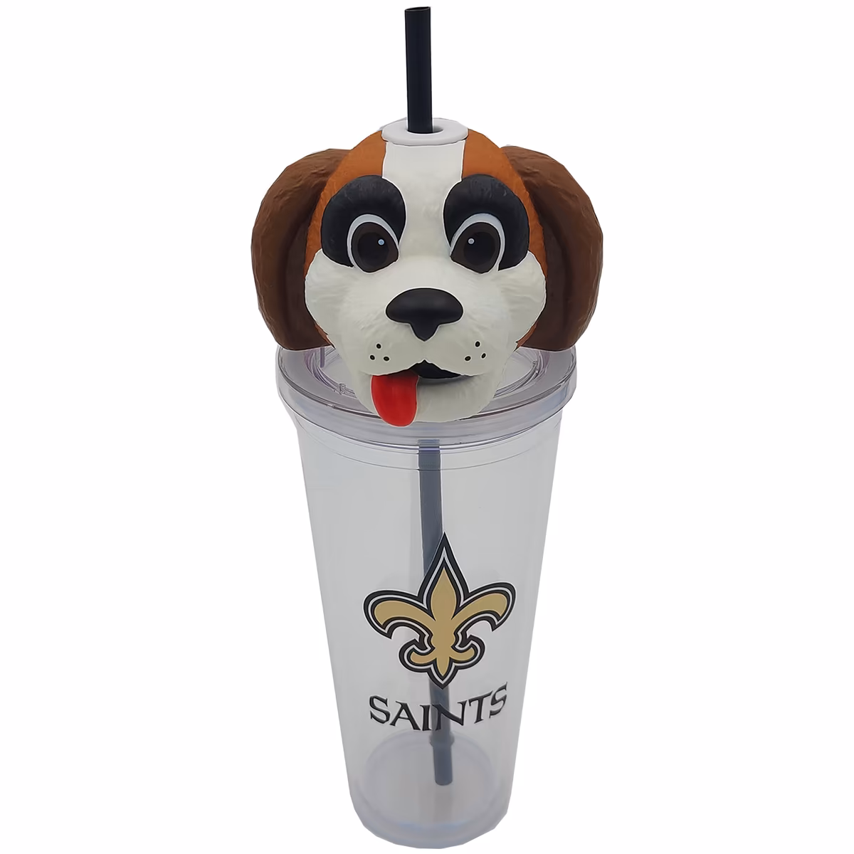 Pegasus New Orleans Saints Mascot Lid 24oz. Sipper Cup 1 Pegasus New Orleans Saints Mascot Lid 24oz. Sipper Cup