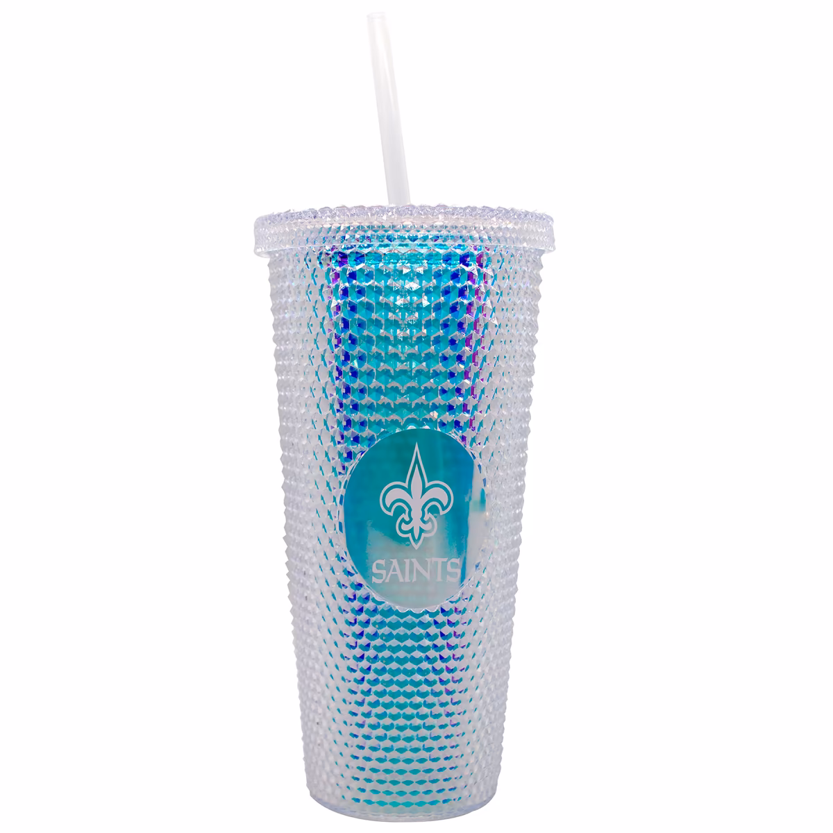New Orleans Saints 24oz. Iridescent Studded Travel Tumbler with Straw 8 New Orleans Saints 24oz. Iridescent Studded Travel Tumbler with Straw