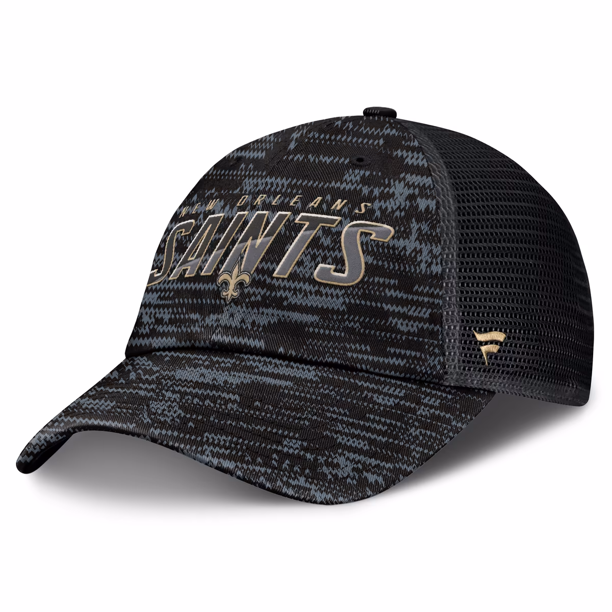 Men's Fanatics Heather Black New Orleans Saints Challenge Trucker Adjustable Hat 2 Men's Fanatics Heather Black New Orleans Saints Challenge Trucker Adjustable Hat