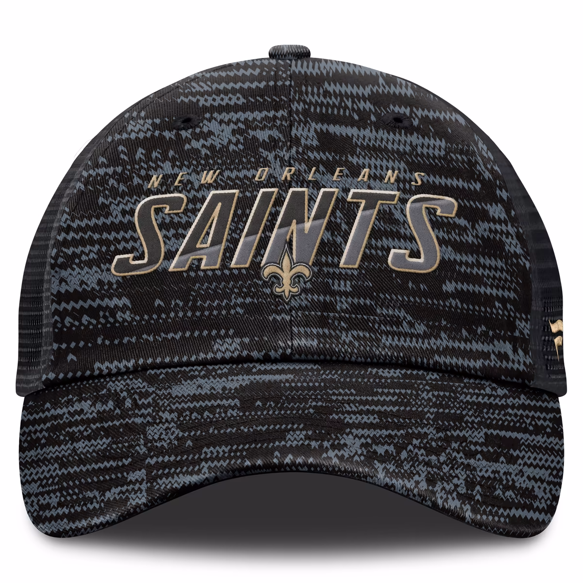 Men's Fanatics Heather Black New Orleans Saints Challenge Trucker Adjustable Hat 3 Men's Fanatics Heather Black New Orleans Saints Challenge Trucker Adjustable Hat