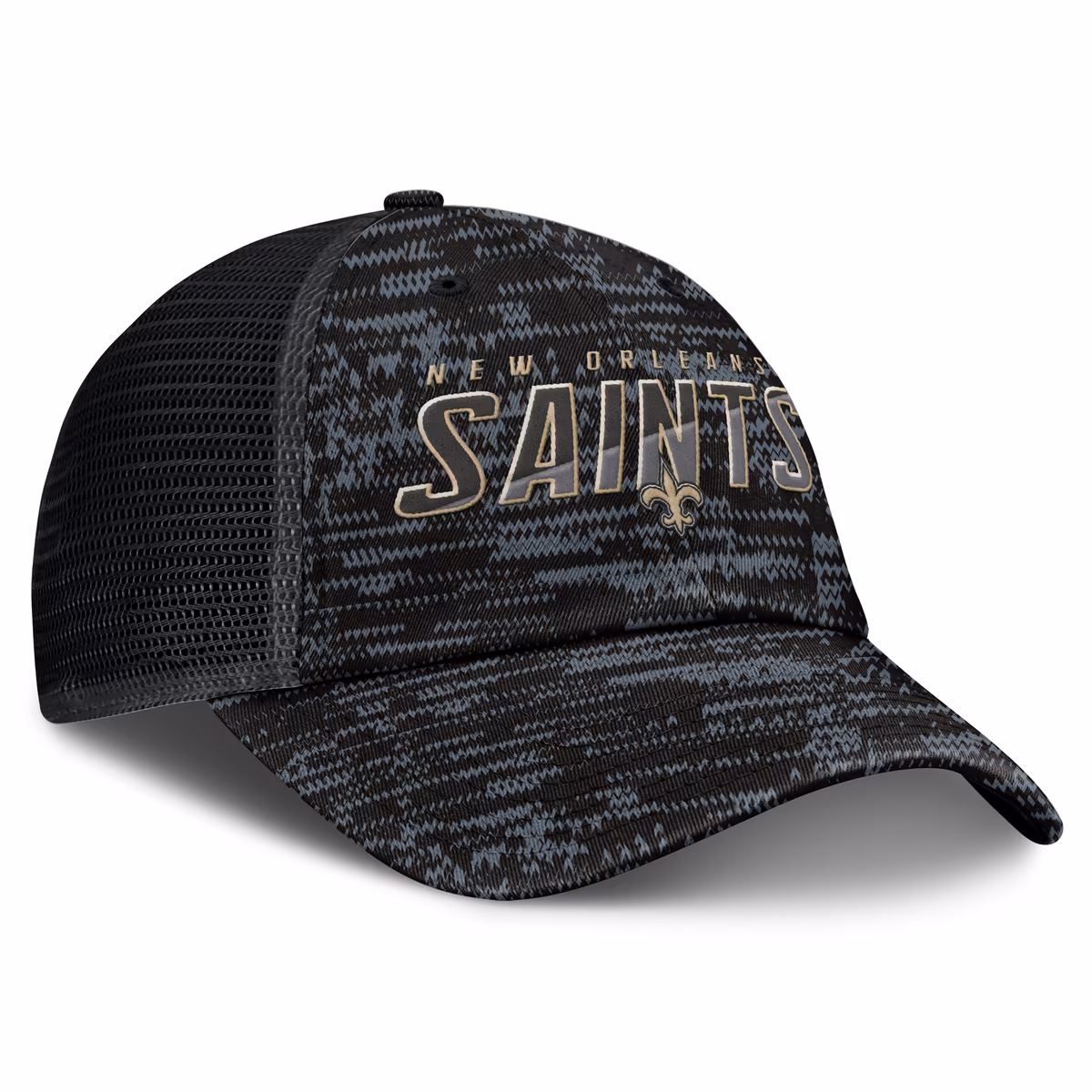 Men's Fanatics Heather Black New Orleans Saints Challenge Trucker Adjustable Hat 4 Men's Fanatics Heather Black New Orleans Saints Challenge Trucker Adjustable Hat