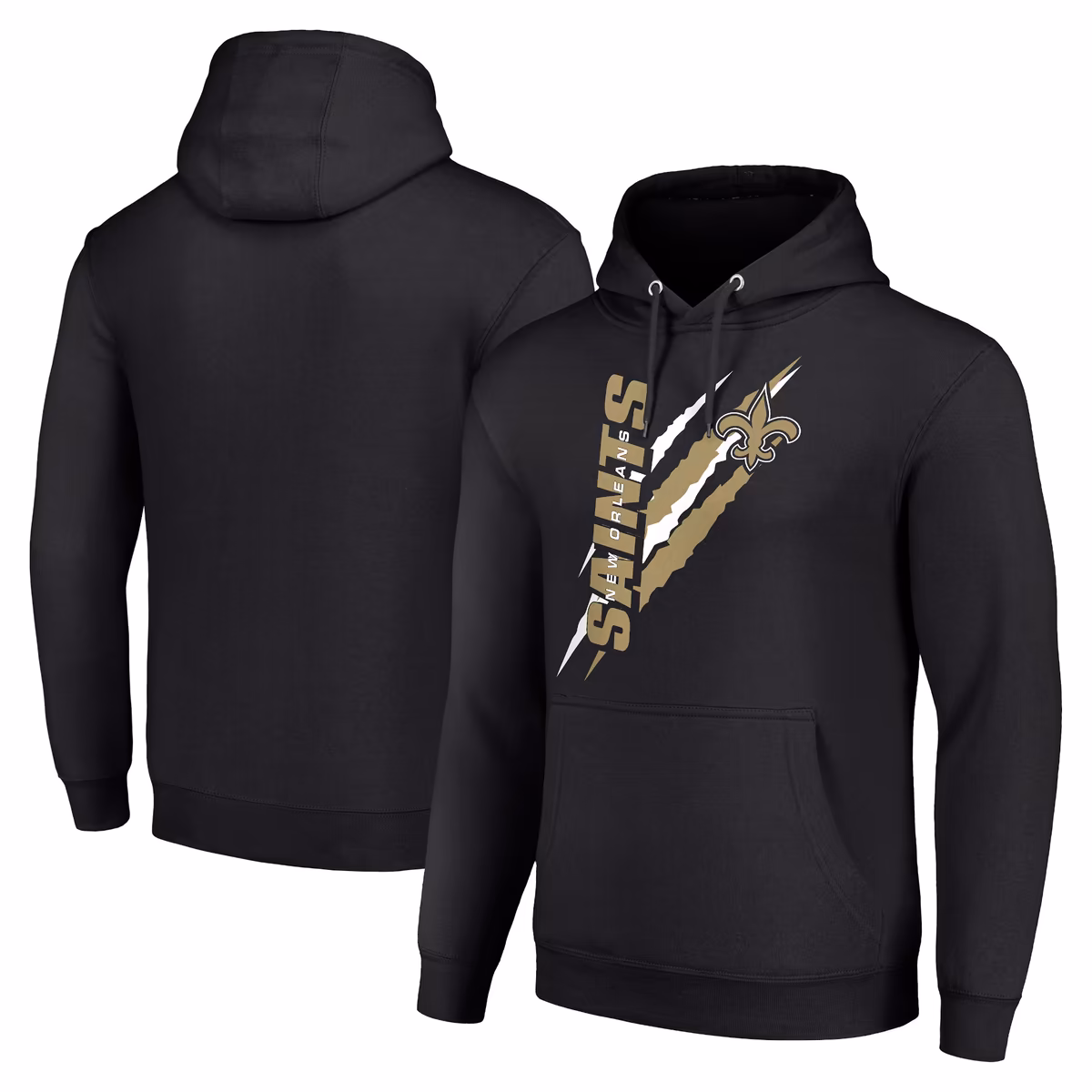 Unisex Starter Black New Orleans Saints Color Scratch Fleece Pullover Hoodie