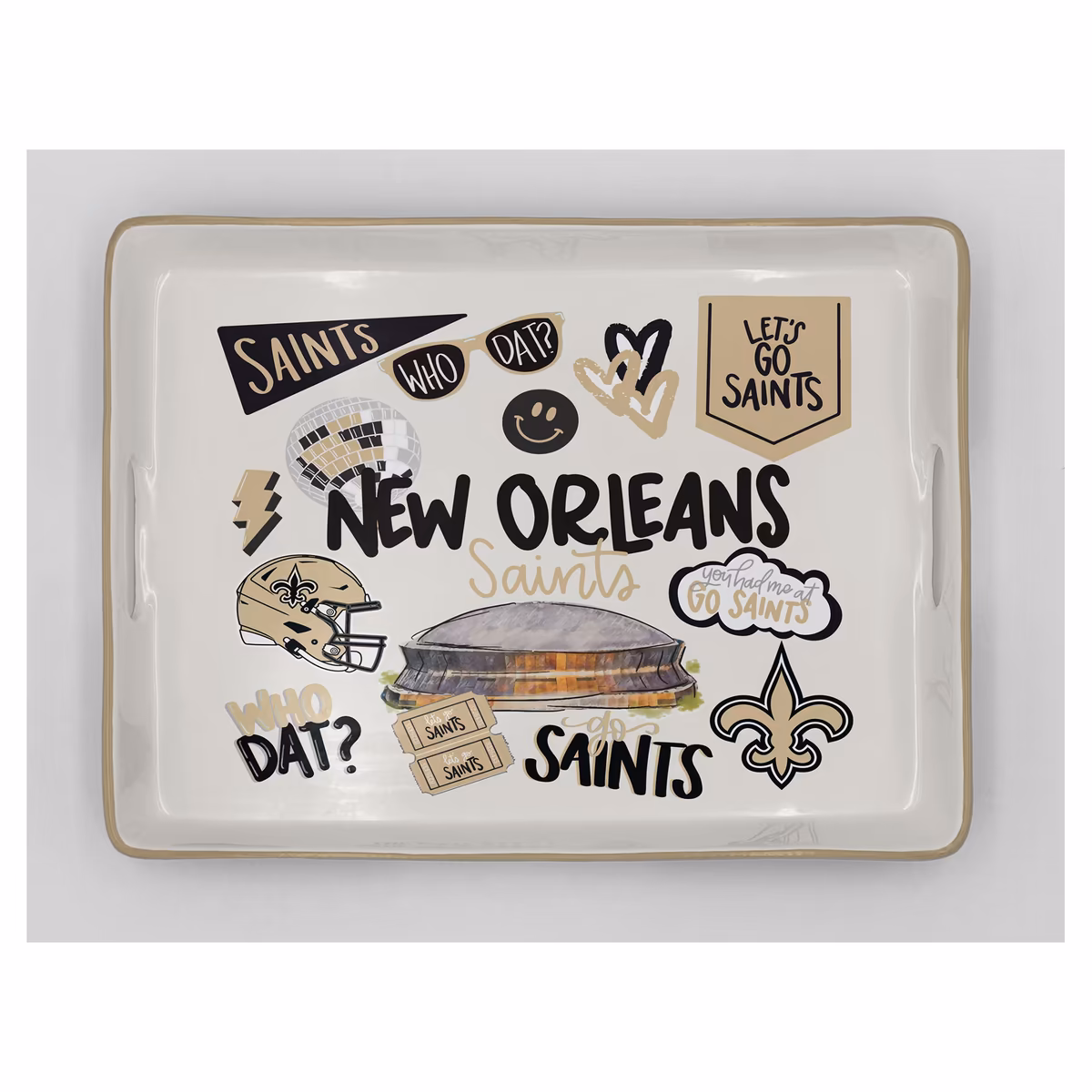 Pegasus New Orleans Saints 11" x 17" Large Loco Fan Serving Tray with Handles