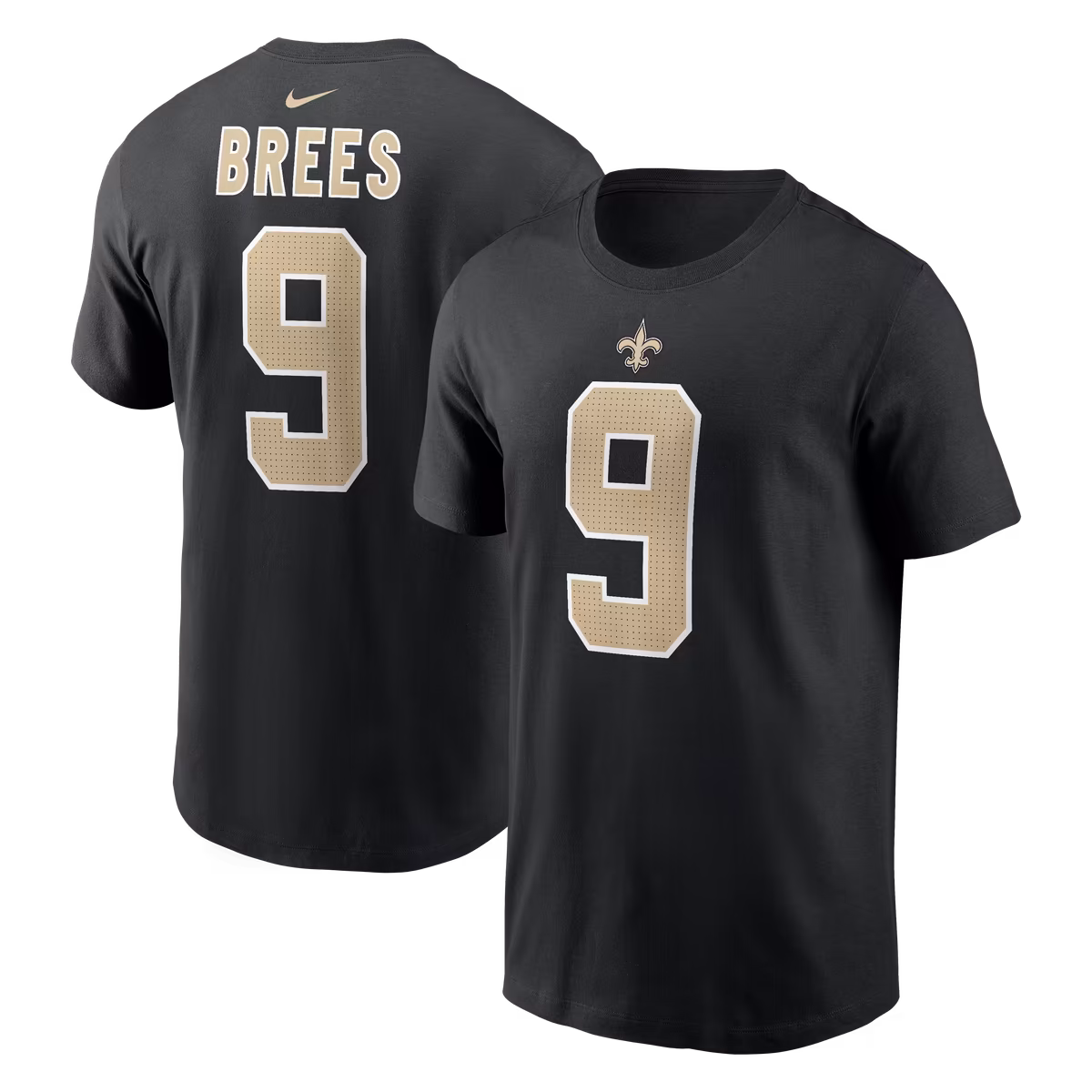 Men's Nike Drew Brees Black New Orleans Saints Retired Name & Number T-Shirt 1 Men's Nike Drew Brees Black New Orleans Saints Retired Name & Number T-Shirt