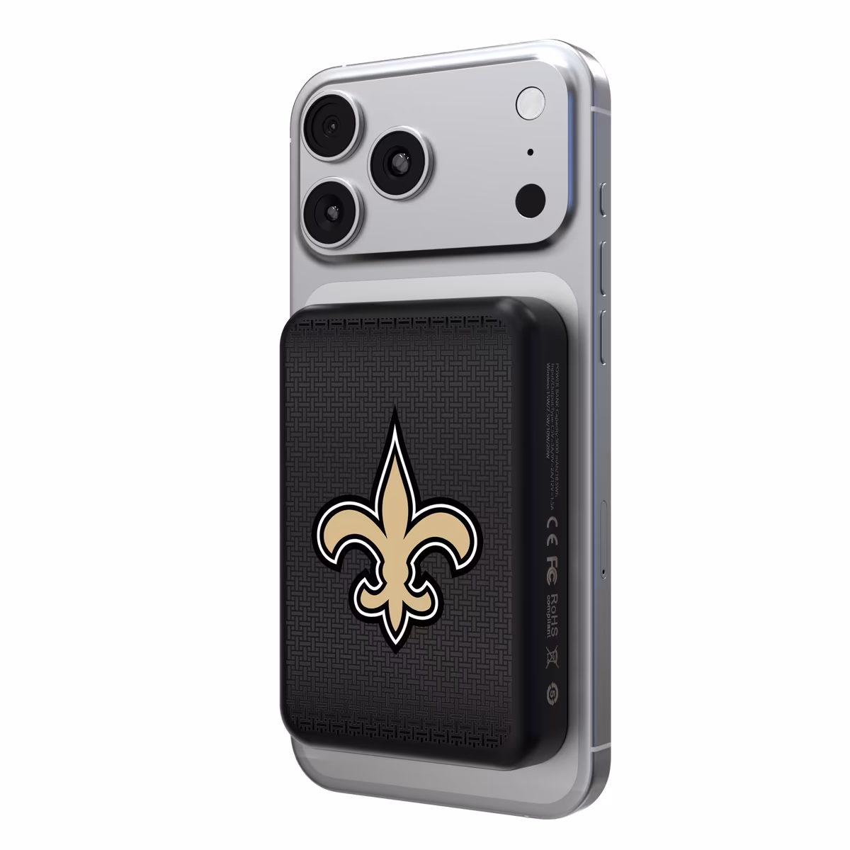 Keyscaper New Orleans Saints Wireless Magnetic Power Bank
