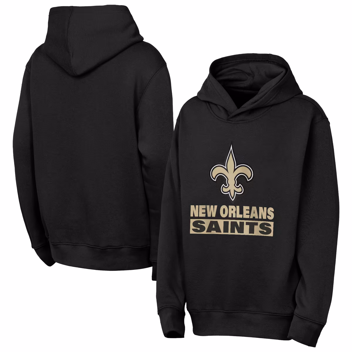 Youth Outerstuff  Black New Orleans Saints Back to Basics Hoodie