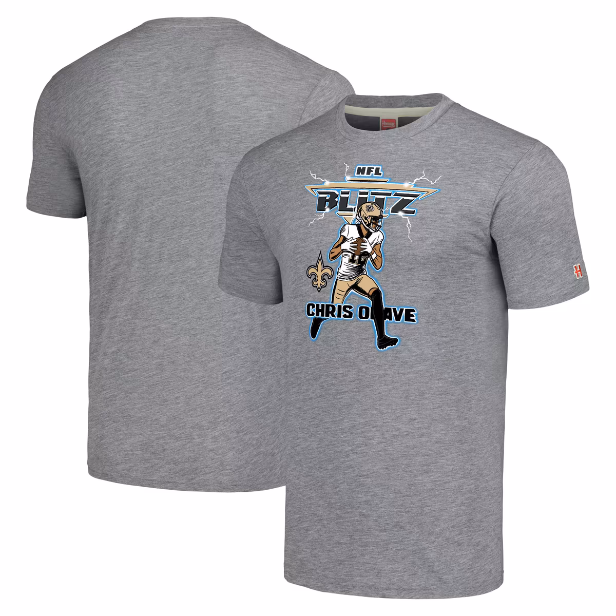 Unisex Homage Chris Olave Gray New Orleans Saints NFL Blitz Player Tri-Blend T-Shirt 2 Unisex Homage Chris Olave Gray New Orleans Saints NFL Blitz Player Tri-Blend T-Shirt