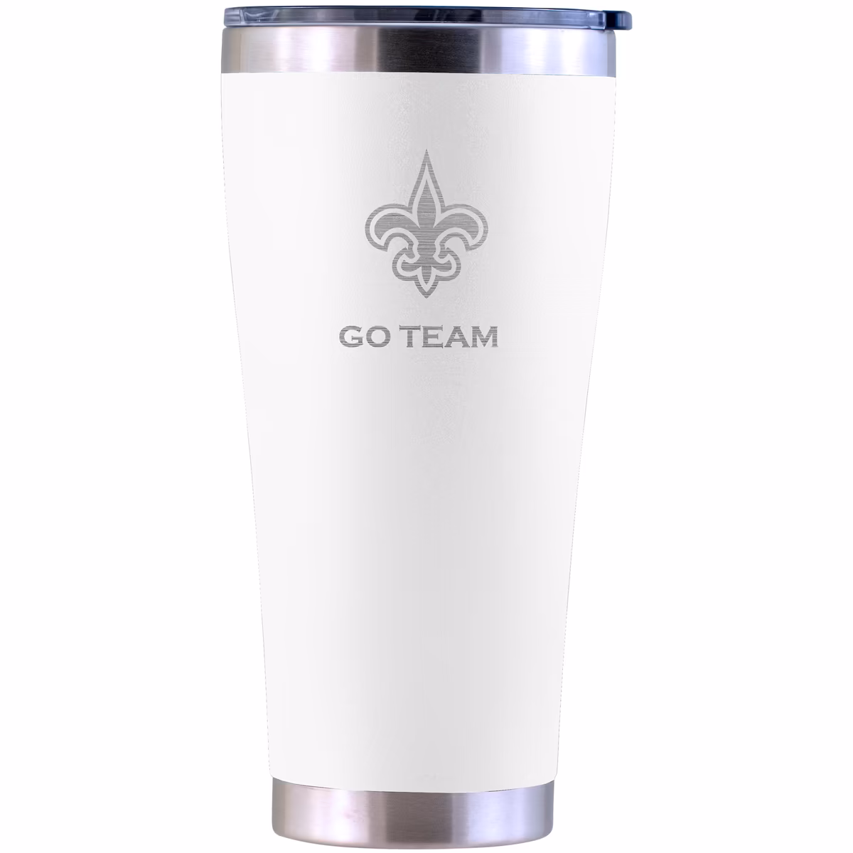 New Orleans Saints Personalized 30oz. Laser Etched White Tumbler 1 New Orleans Saints Personalized 30oz. Laser Etched White Tumbler