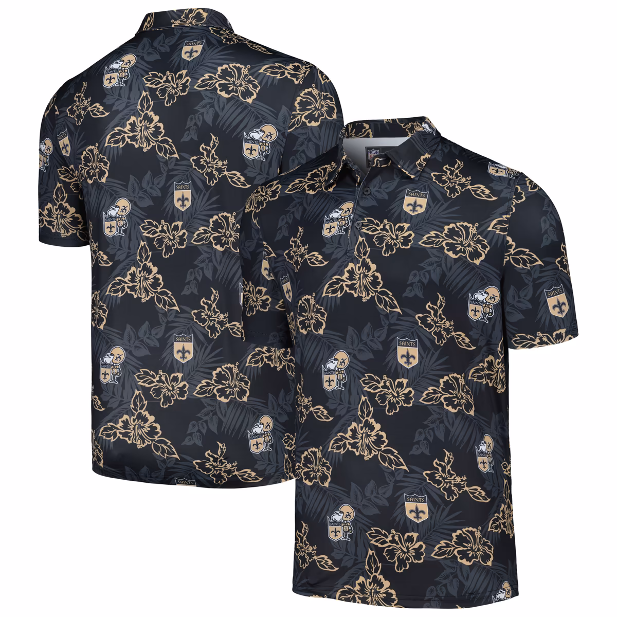 Men's Reyn Spooner Black New Orleans Saints Throwback Pua Performance Polo 2 Men's Reyn Spooner Black New Orleans Saints Throwback Pua Performance Polo