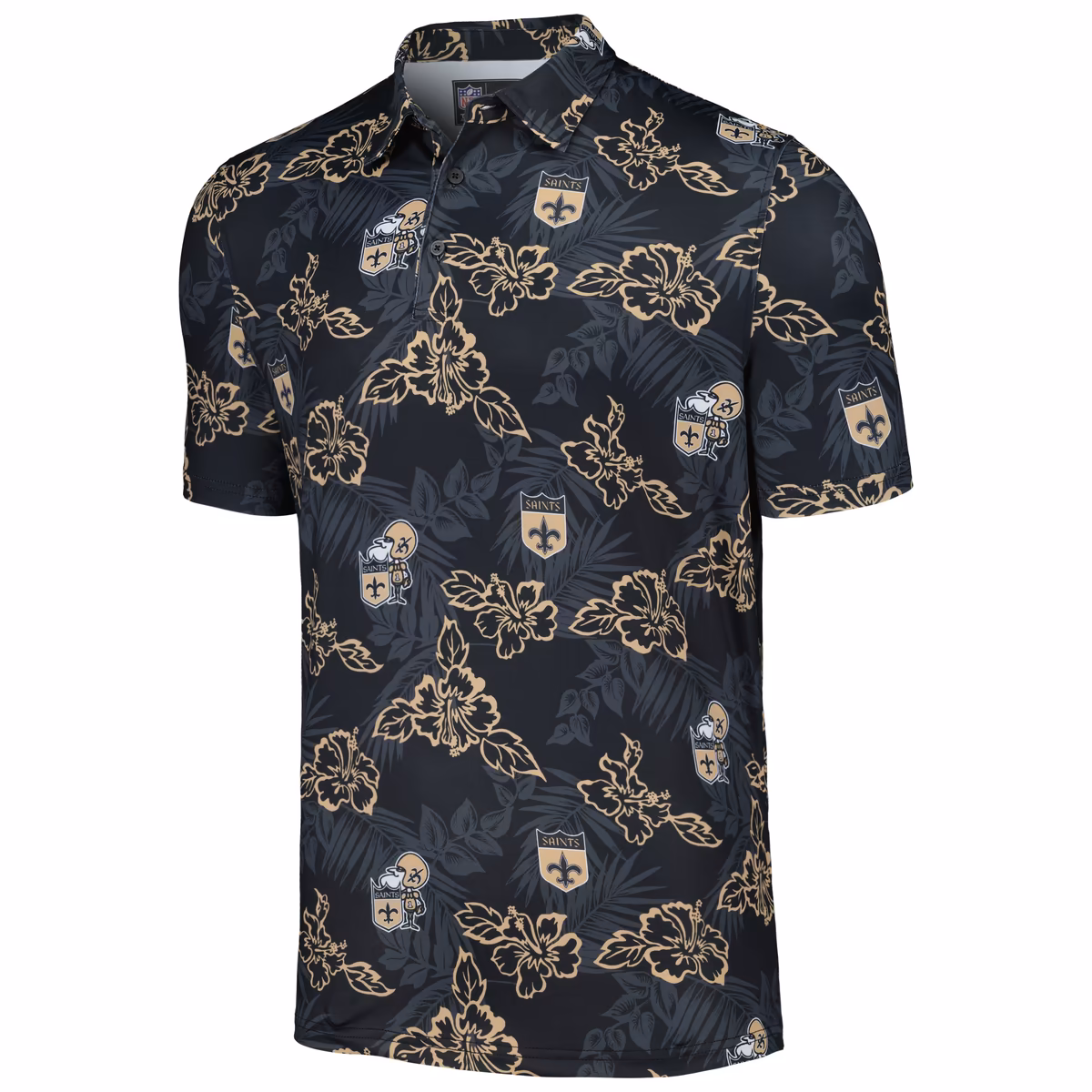 Men's Reyn Spooner Black New Orleans Saints Throwback Pua Performance Polo 3 Men's Reyn Spooner Black New Orleans Saints Throwback Pua Performance Polo
