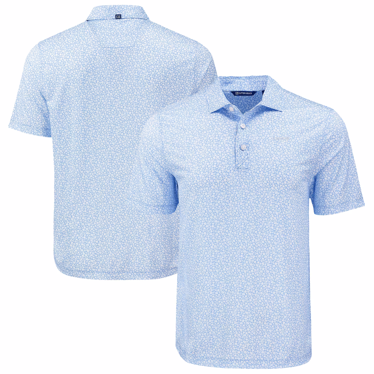 Men's Cutter & Buck  Powder Blue New Orleans Saints Pike Eco Flora Print Recycled Big & Tall Polo