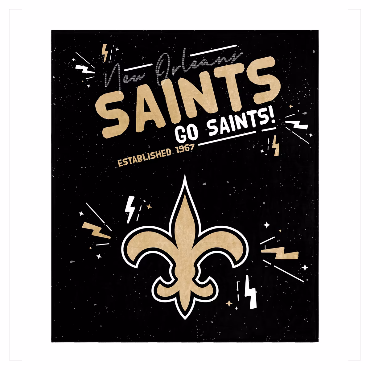 Logo Brands New Orleans Saints 60" x 70" Plush Throw Blanket 3 Logo Brands New Orleans Saints 60" x 70" Plush Throw Blanket