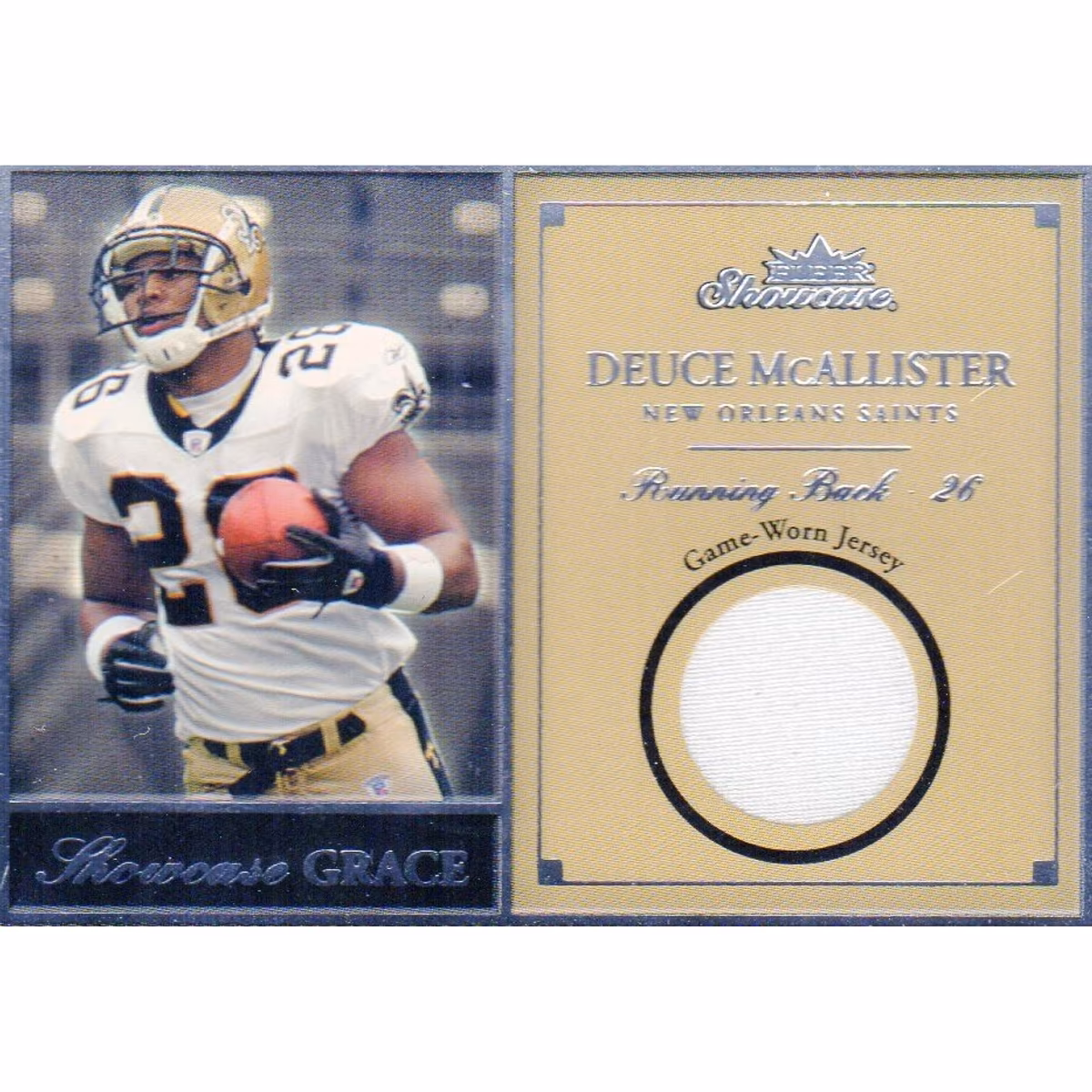 2004 Fleer Showcase Grace Game Used #DEM1 Deuce McAllister