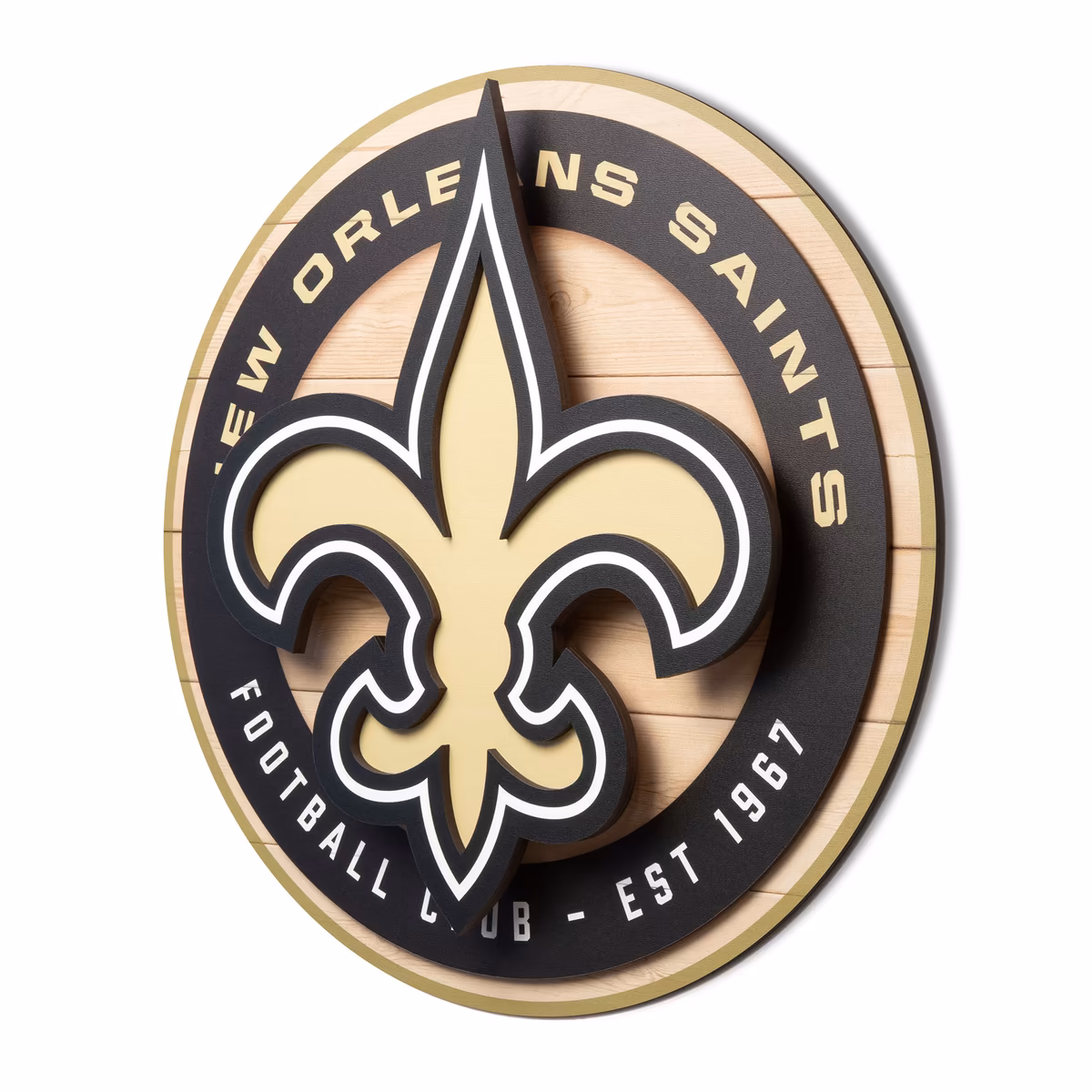 IDNA New Orleans Saints 15" x 15" 3DX Logo Circle Backer Wall Art