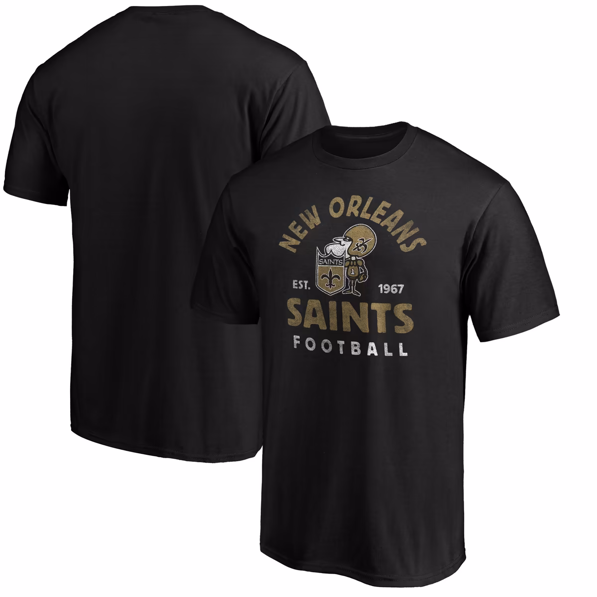Men's Black New Orleans Saints Vintage Arch T-Shirt