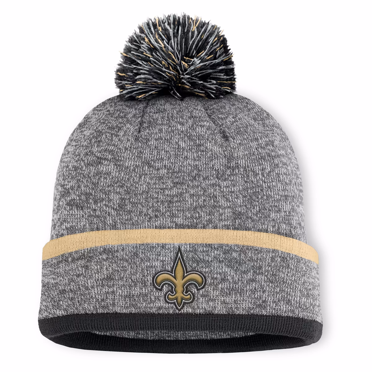 Men's Fanatics Heather Gray New Orleans Saints Motion Cuffed Knit Hat with Pom