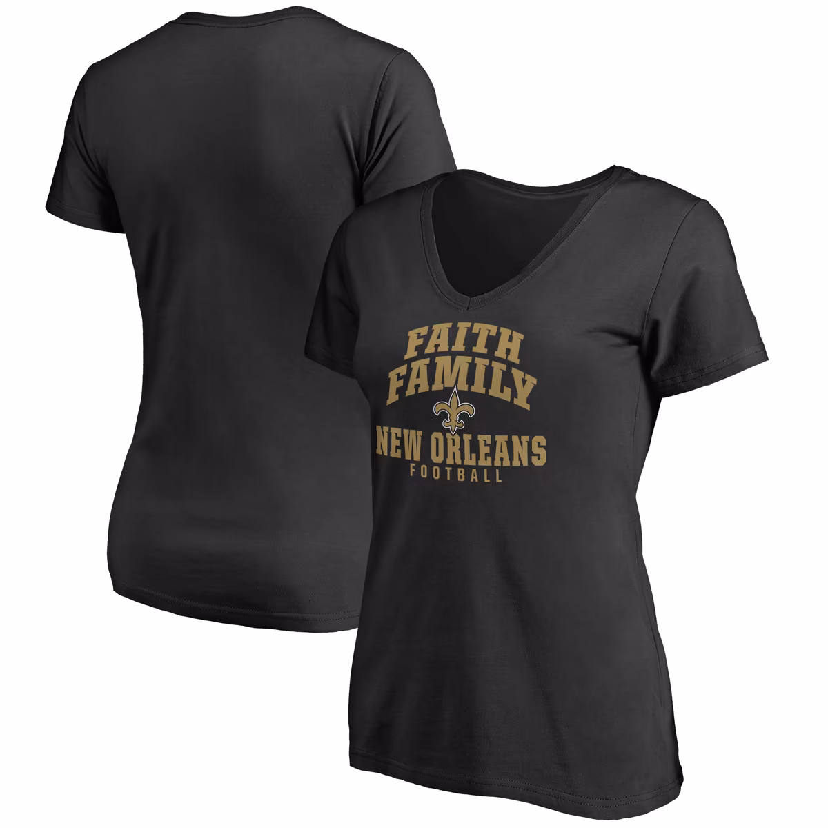 Women's Black New Orleans Saints Faith Family T-Shirt 8 Women's Black New Orleans Saints Faith Family T-Shirt