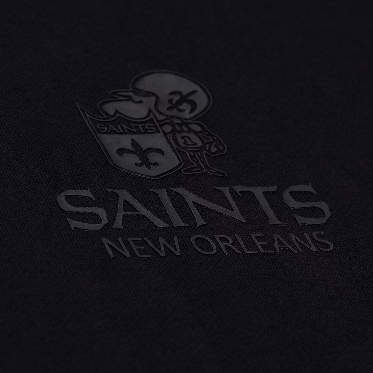 Men's Mitchell & Ness Black New Orleans Saints Core Essentials Micro Logo Fleece Sweatshirt 4 Men's Mitchell & Ness Black New Orleans Saints Core Essentials Micro Logo Fleece Sweatshirt