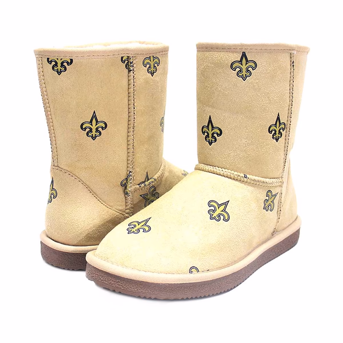 Women's Cuce Tan New Orleans Saints Allover Logo Boots 1 Women's Cuce Tan New Orleans Saints Allover Logo Boots