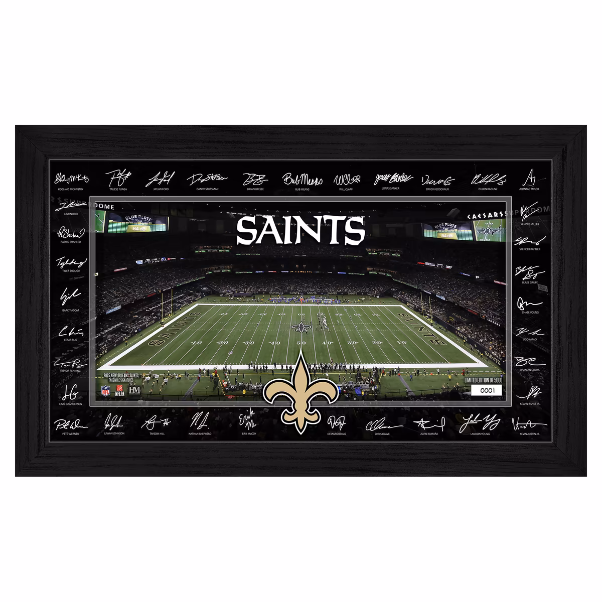 Highland Mint New Orleans Saints 12" x 20" 2025 Signature Gridiron Panoramic Framed Photo 2 Highland Mint New Orleans Saints 12" x 20" 2025 Signature Gridiron Panoramic Framed Photo